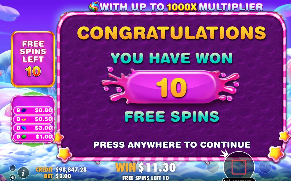 Free Spins mit Multiplikator-Bomben auf den Walzen